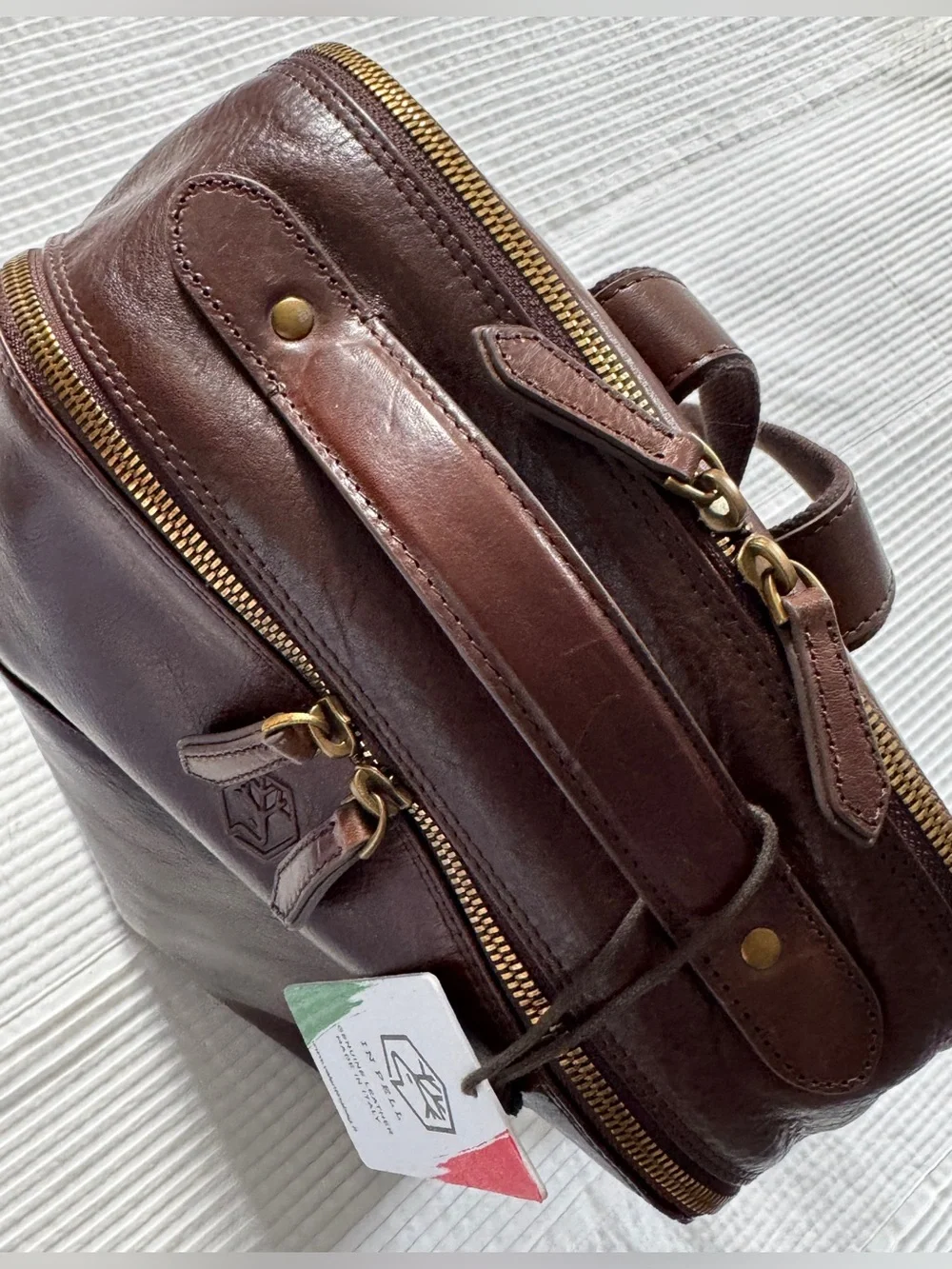 Genuine Italian Leather Backpack UNISEX NWT